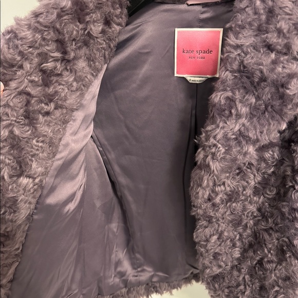 NEVER BEEN WORN Kate Spade Purple Faux Fur Jacket - Picture 6 of 8